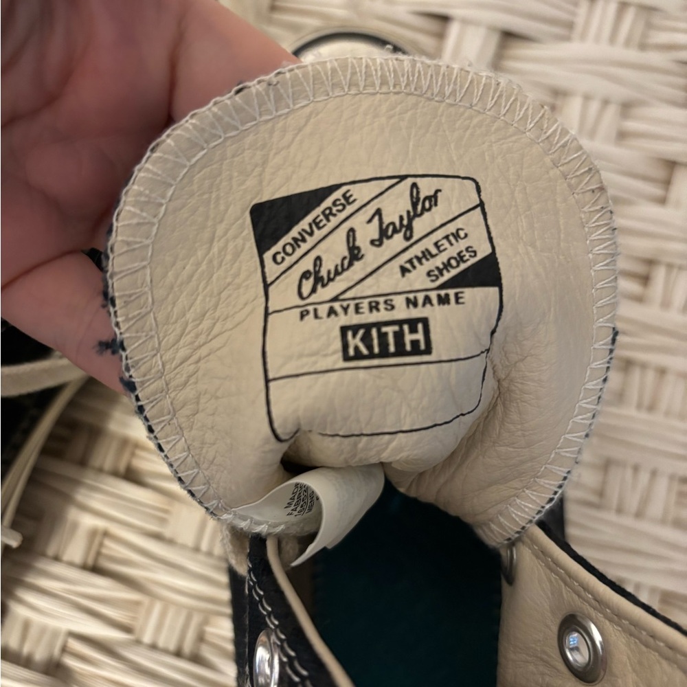 KITH x Converse Black Chuck Taylor High Top Sneakers - Ladies 8 - Picture 4 of 12